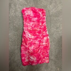 Superdown Pink Tie-Dye mini dress